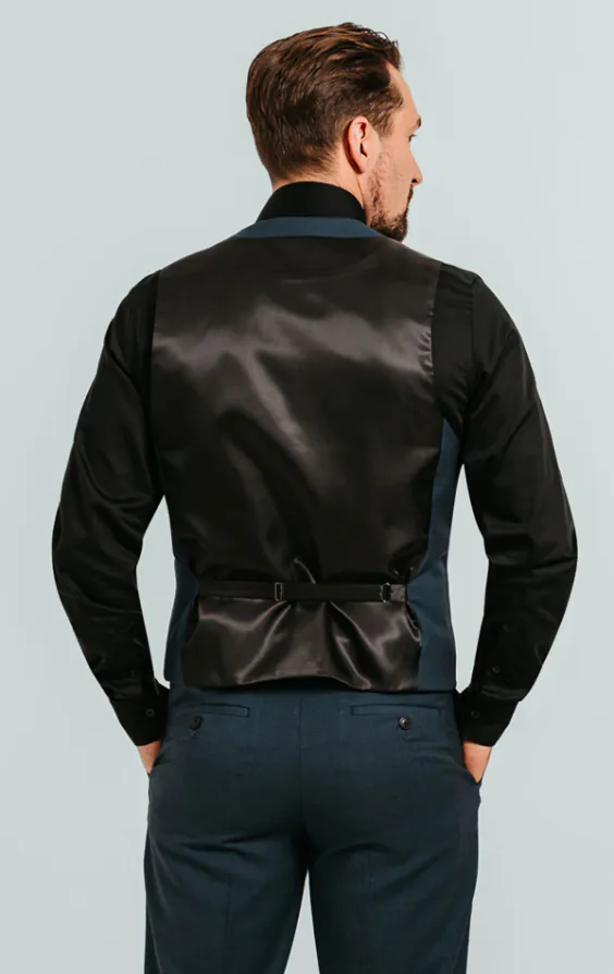 Gilet de smoking croisé sarcelle - photo 2