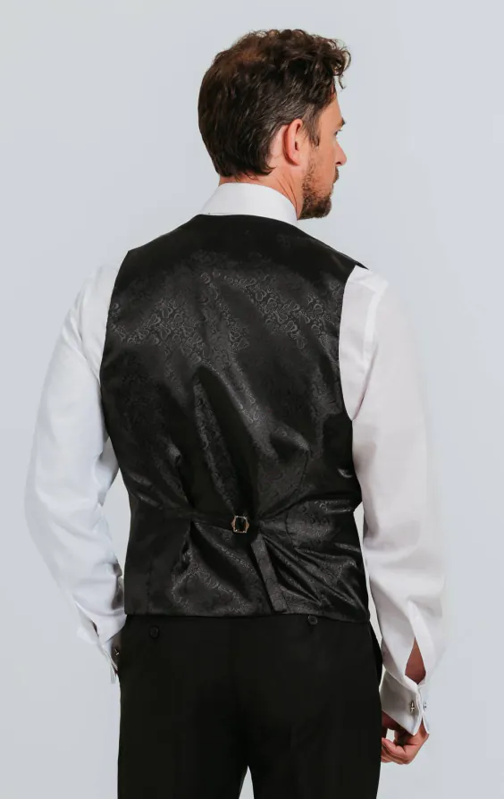 Gilet de smoking 100% laine croisé noir - photo 1 Gilet de smoking 100% laine croisé noir - photo 1