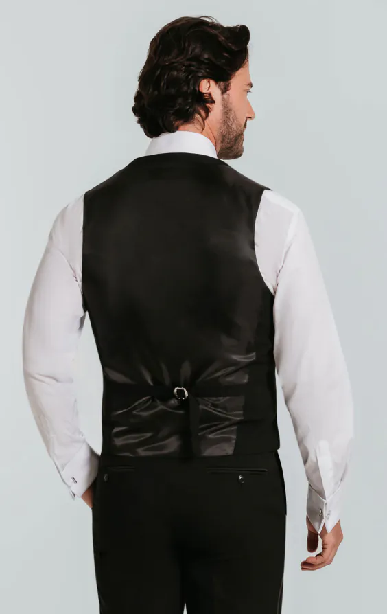 Gilet de smoking croisé noir - photo 2