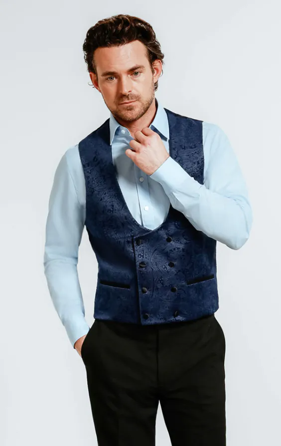 Veste de smoking en velour motif cachemire bleu marine - photo 6 Veste de smoking en velour motif cachemire bleu marine - photo 6