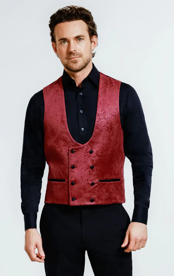 Veste de smoking en velour motif cachemire bordeaux - photo 6 Veste de smoking en velour motif cachemire bordeaux - photo 6