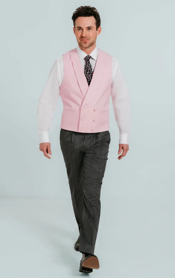 Gilet de jaquette rose pastel croisé à col châle - photo 1