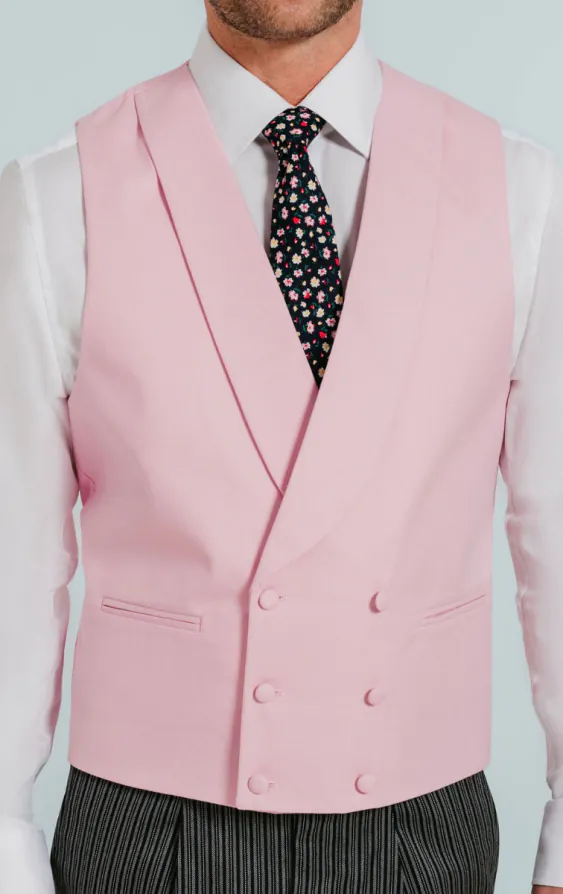 Gilet de jaquette rose pastel croisé à col châle - photo 2