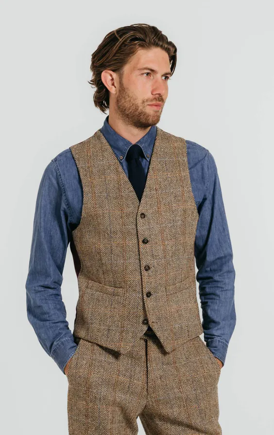 Harris Tweed Veste marron à gros carreaux - photo 6 Harris Tweed Veste marron à gros carreaux - photo 6