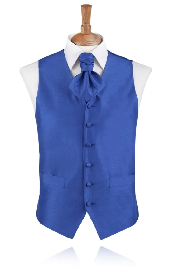Gilet doupion bleu royal garçon