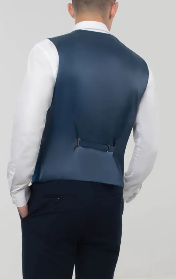 Gilet en brocart bleu floral - photo 2