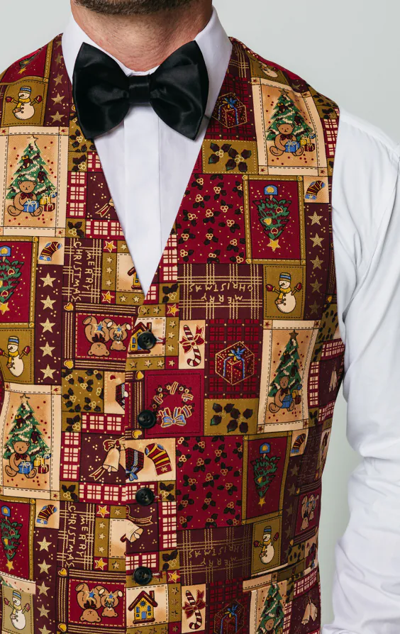 Gilet rouge imprimé Noël vintage- Édition limitée - photo 1