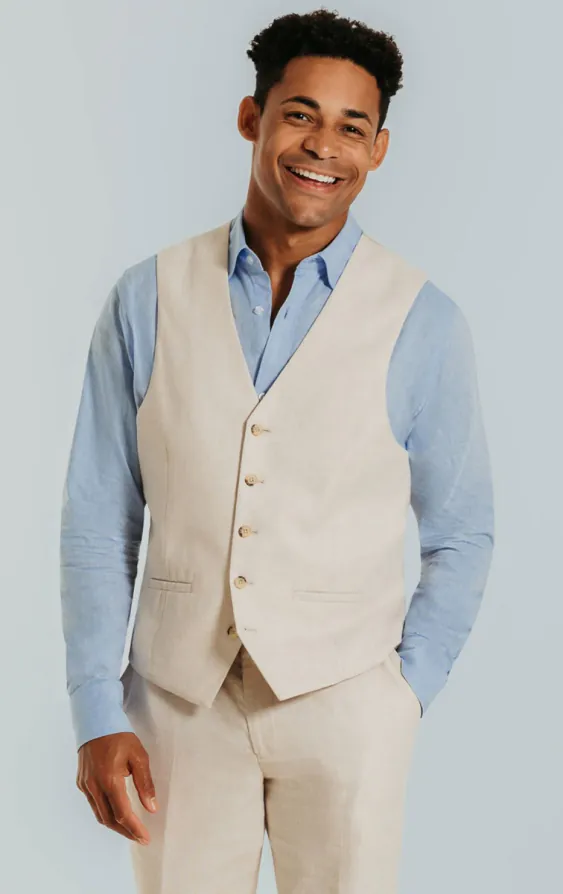 Gilet en lin couleur crème Gilet en lin couleur crème