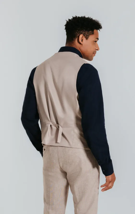 Gilet en lin sable - photo 2