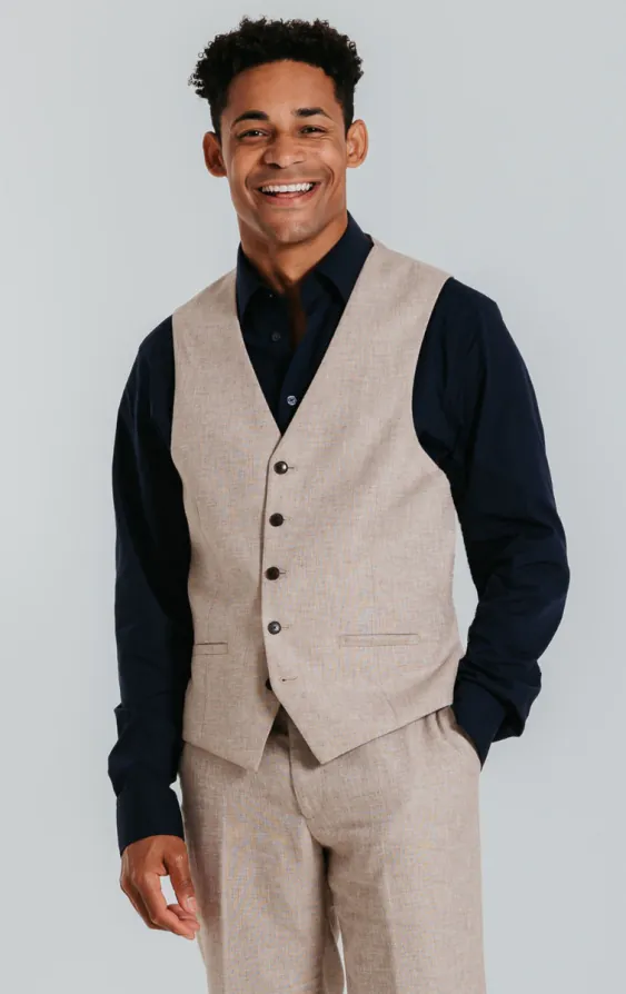 Gilet en lin sable