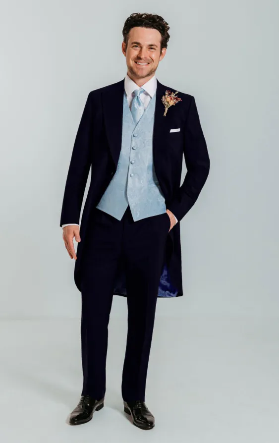 Gilet bleu clair motif cachemire - photo 1