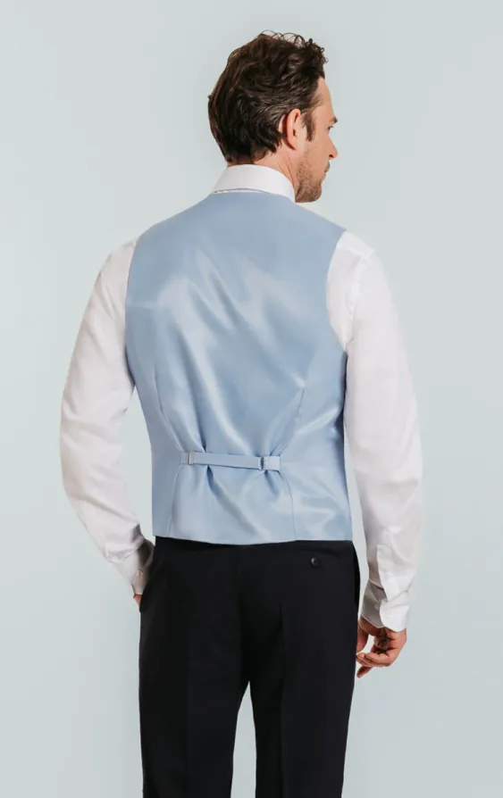 Gilet bleu clair motif cachemire - photo 3