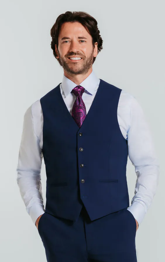 Gilet bleu coupe slim Gilet bleu coupe slim