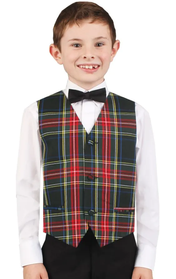 Gilet tartan vert pour garçon