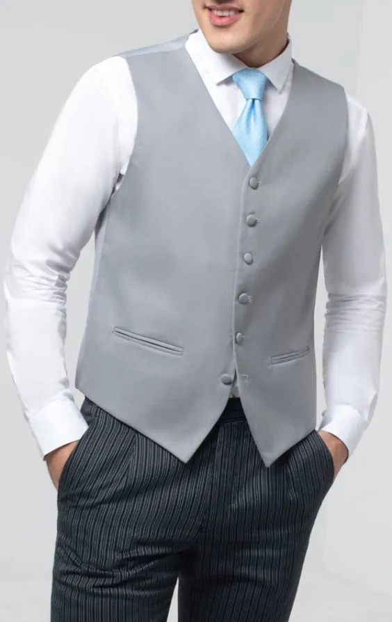 Gilet de jaquette coupe droite gris colombe Gilet de jaquette coupe droite gris colombe