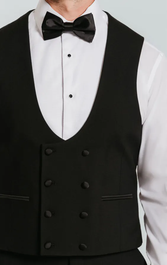 Gilet de smoking croisé noir Coupe Slim - photo 1