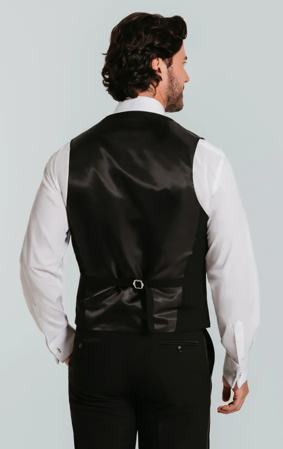 Gilet de smoking croisé noir Coupe Slim - photo 2