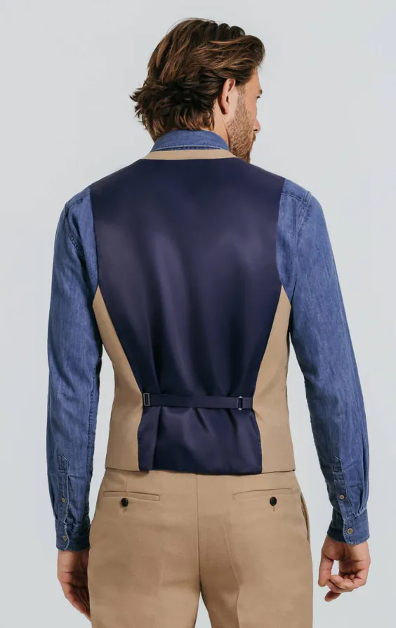 Gilet sergé marron chameau - photo 2