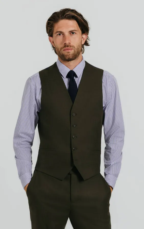 Gilet sergé vert foncé Gilet sergé vert foncé