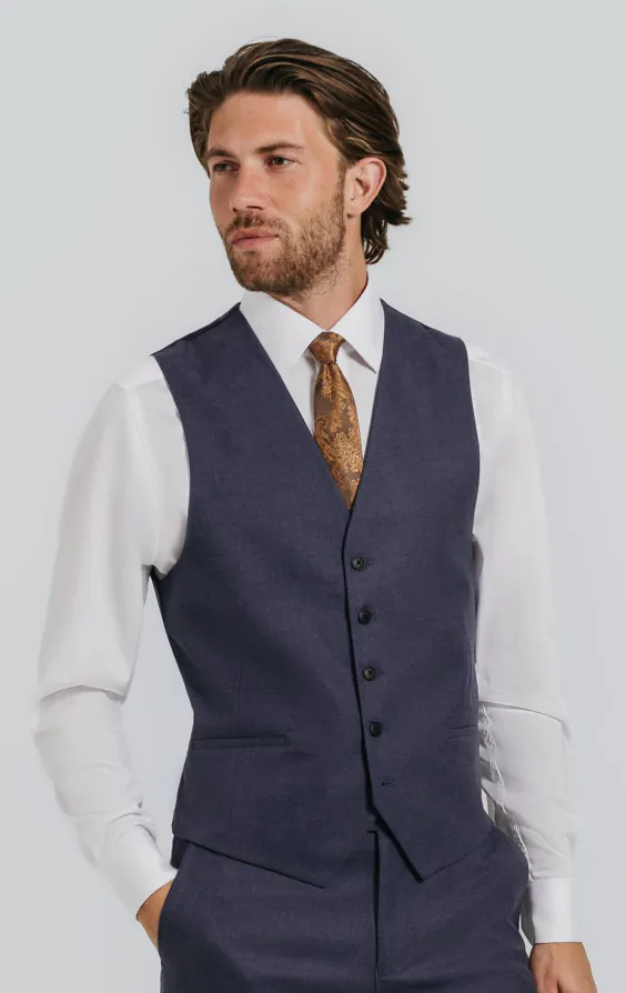 Gilet sergé bleu foncé