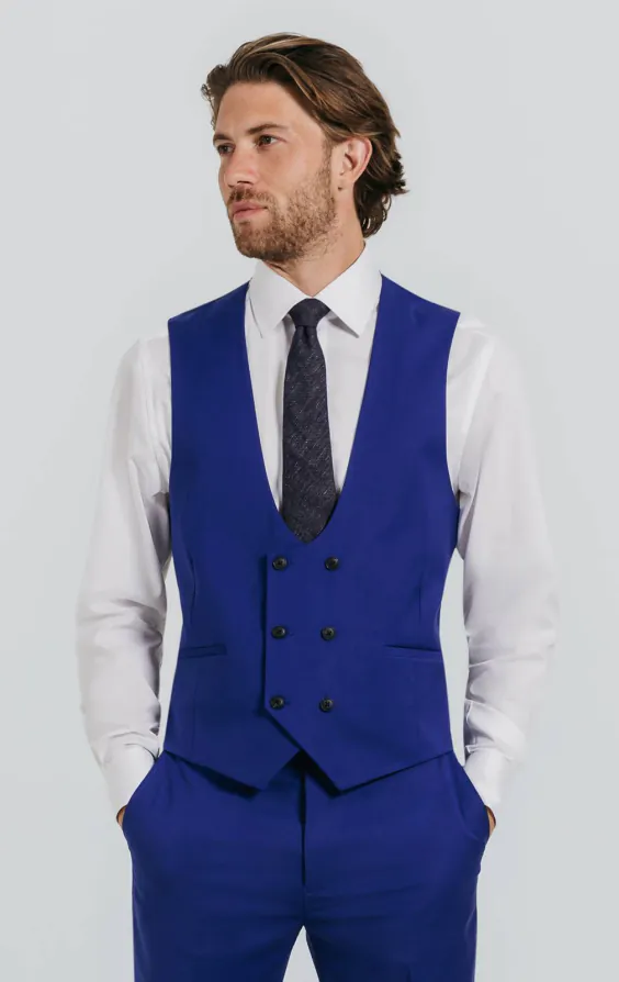 Gilet croisé bleu vif