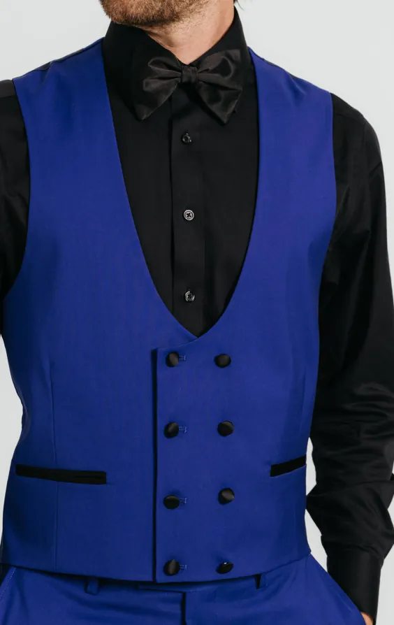 Gilet de smoking croisé bleu vif - photo 1