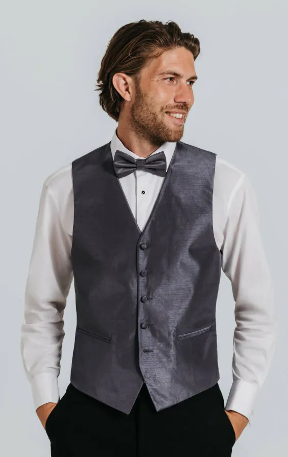 Gilet doupion gris foncé