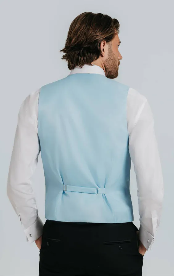Gilet doupion bleu poudré - photo 2