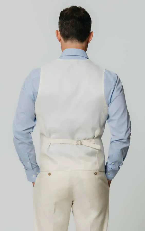 Gilet slim en lin ivoire - photo 2