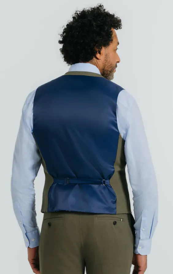 Gilet en sergé de lin vert - photo 2