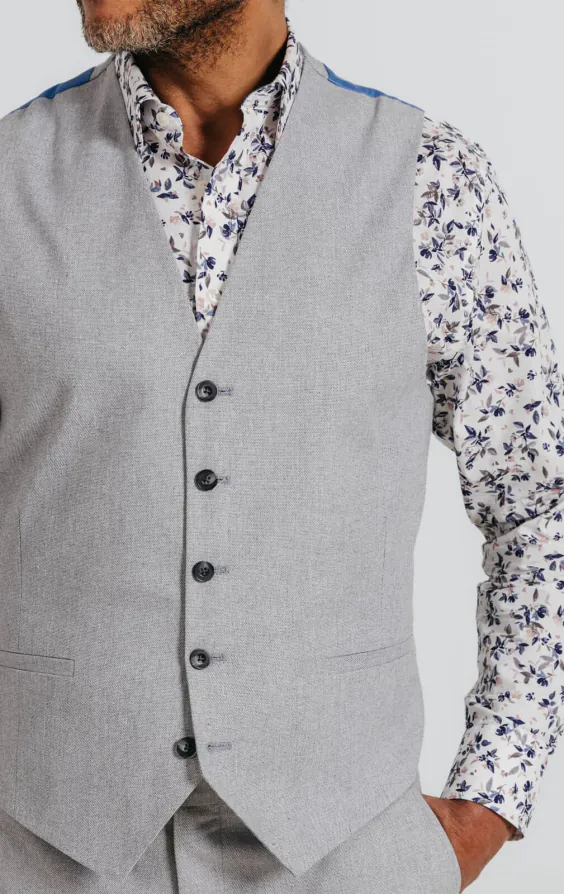 Gilet en lin gris clair - photo 1