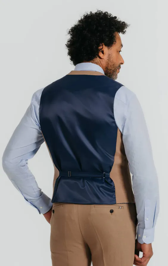 Gilet en sergé de lin marron - photo 2