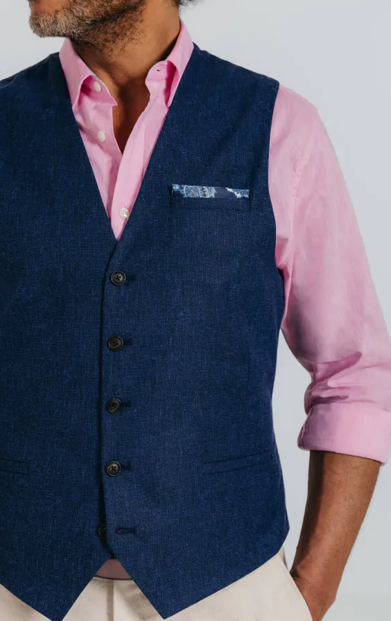 Gilet texturée bleu marine - photo 2 Gilet texturée bleu marine - photo 2