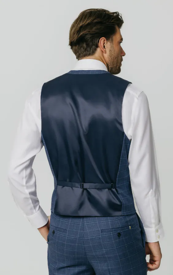 Gilet à carreaux croisé bleu - photo 2 Gilet à carreaux croisé bleu - photo 2