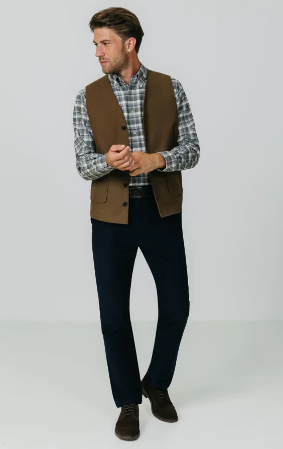 Gilet en moleskine taupe - photo 1