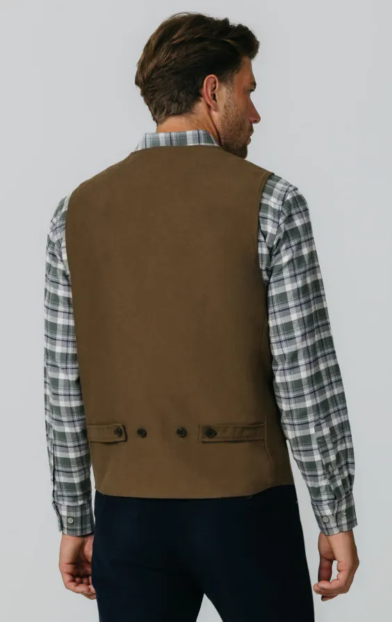 Gilet en moleskine taupe - photo 3