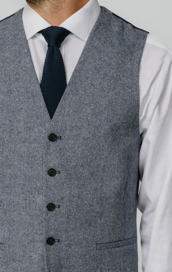 Gilet en tweed Donegal bleu - photo 1 Gilet en tweed Donegal bleu - photo 1