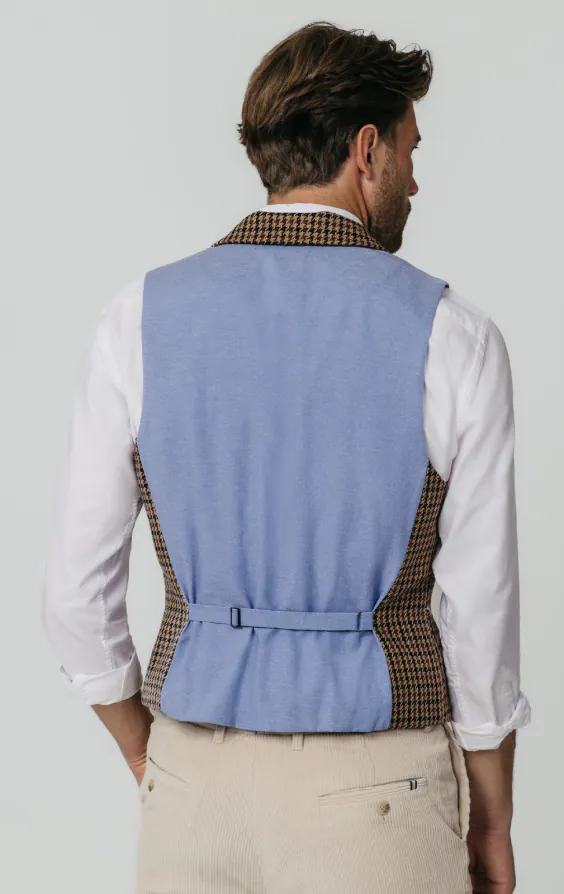 Gilet en tweed pied-de-poule marron - photo 3