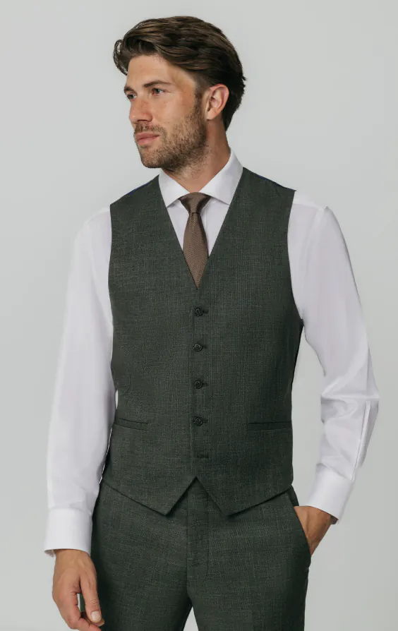Gilet tissée en vert