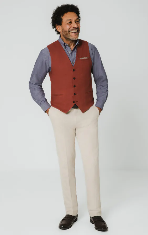 Gilet en lin terre cuite - photo 1 Gilet en lin terre cuite - photo 1