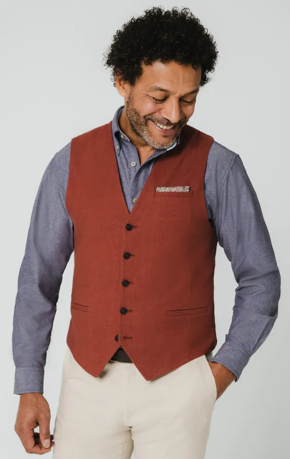 Gilet en lin terre cuite Gilet en lin terre cuite