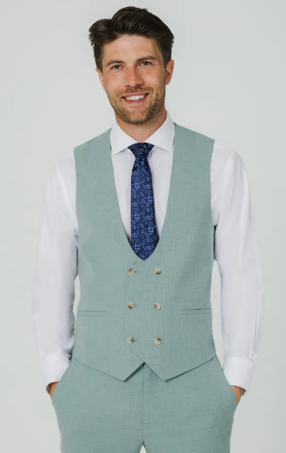 Gilet en hopsack vert menthe Gilet en hopsack vert menthe