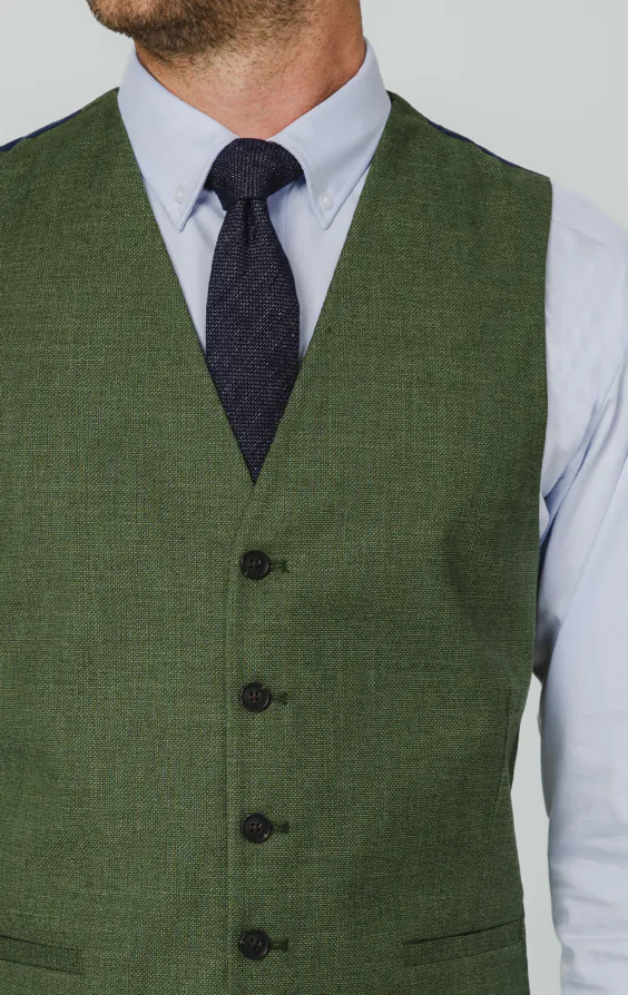Gilet en tissu texturé vert pin - photo 1