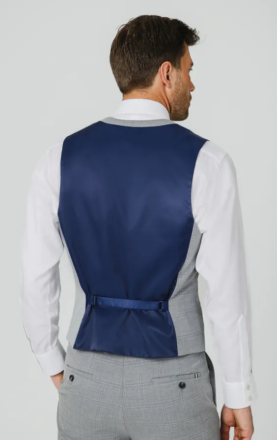 Gilet à carreaux gris clair et bleu - photo 2 Gilet à carreaux gris clair et bleu - photo 2