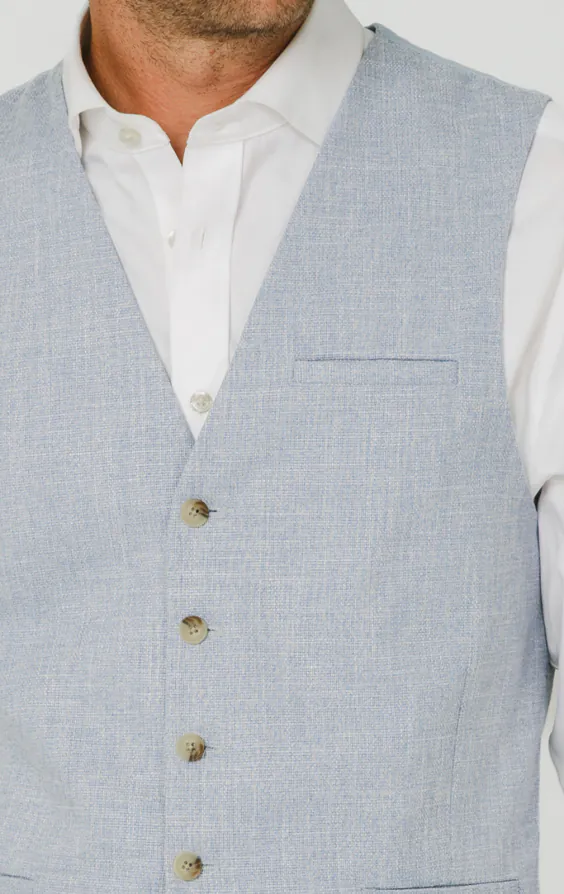 Gilet en tissu texturé bleu clair - photo 1