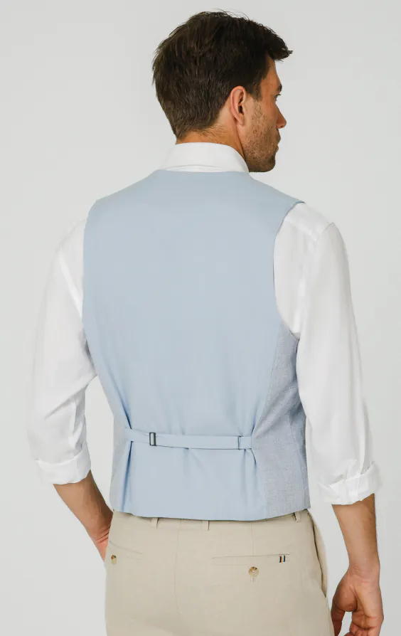 Gilet en tissu texturé bleu clair - photo 2