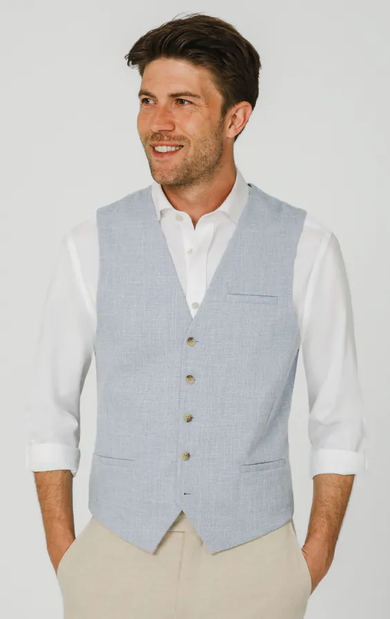 Gilet en tissu texturé bleu clair