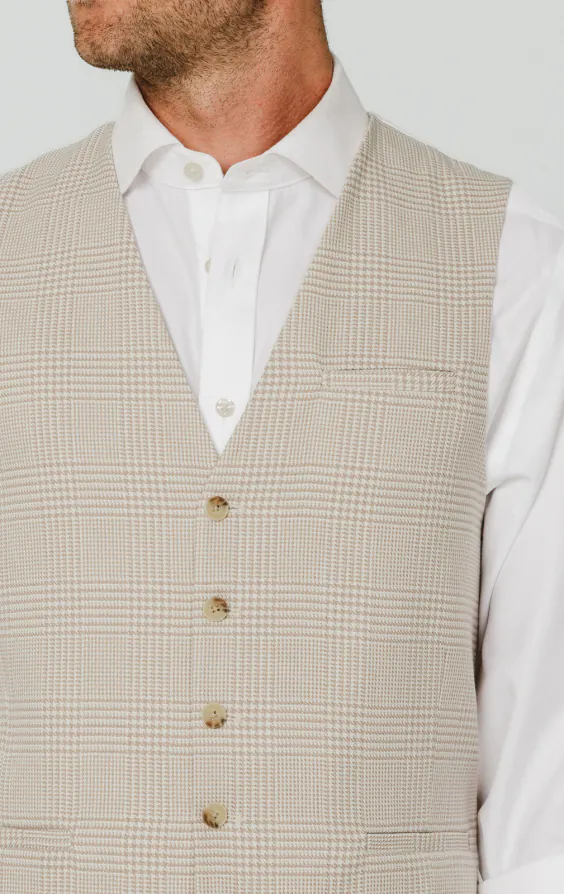 Gilet à carreaux Prince of Wales beige - photo 1 Gilet à carreaux Prince of Wales beige - photo 1