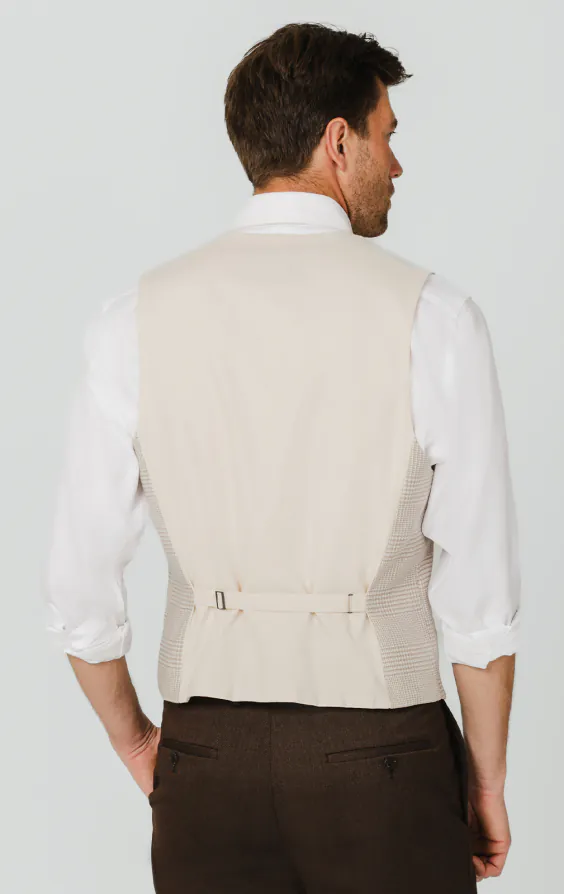 Gilet à carreaux Prince of Wales beige - photo 2 Gilet à carreaux Prince of Wales beige - photo 2
