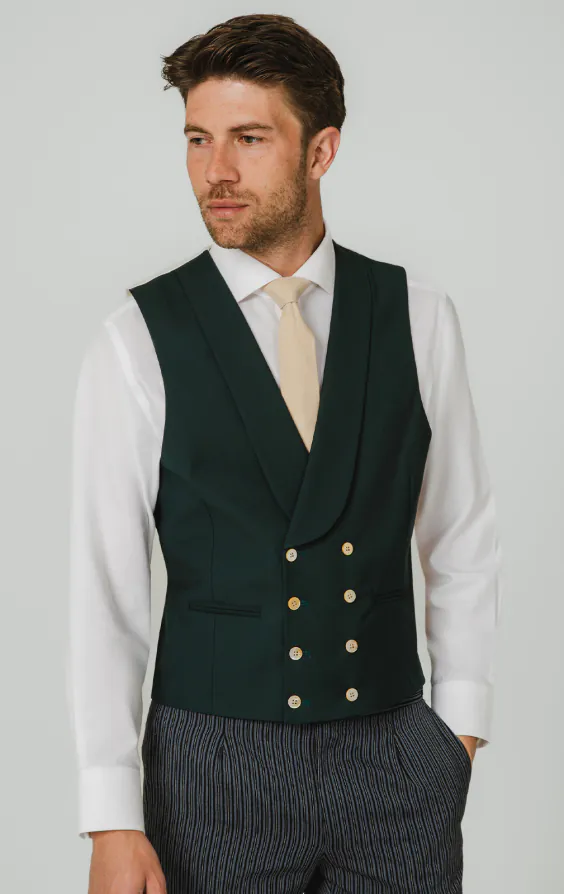 Gilet de costume croisé vert foncé Gilet de costume croisé vert foncé